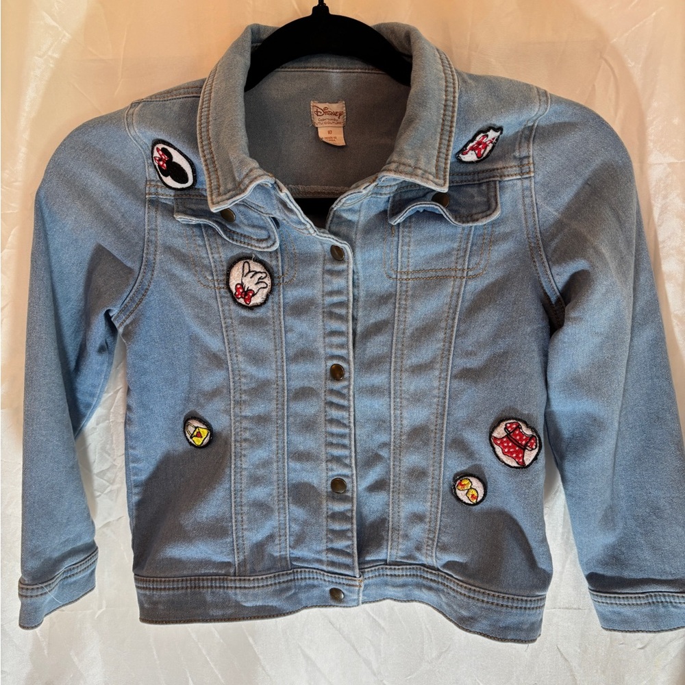 Disney Kids Light Denim Jean Jacket with Fun Patches